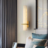 Fitting LED | Modern Vertical LED Wall Sconce with Brass Accent Lighting