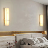 Fitting LED | Modern Vertical LED Wall Sconce with Brass Accent Lighting