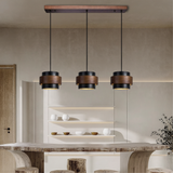 Fitting LED | Modern Wood LED Pendant Light Triple Hanging Ceiling Lamp