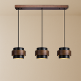 Fitting LED | Modern Wood LED Pendant Light Triple Hanging Ceiling Lamp