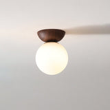 Fitting LED | Modern Wood and Glass Ceiling Light for Warm Minimalist Lighting