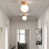 Fitting LED | Modern Wood and Glass Ceiling Light for Warm Minimalist Lighting