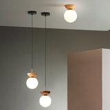 Fitting LED | Modern Wood and Glass Ceiling Light for Warm Minimalist Lighting