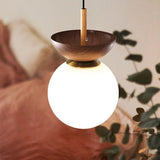 Fitting LED | Modern Wood and Glass Ceiling Light for Warm Minimalist Lighting