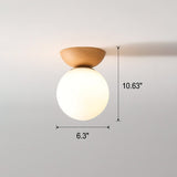 Fitting LED | Modern Wood and Glass Ceiling Light for Warm Minimalist Lighting