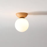 Fitting LED | Modern Wood and Glass Ceiling Light for Warm Minimalist Lighting