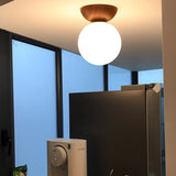 Fitting LED | Modern Wood and Glass Ceiling Light for Warm Minimalist Lighting