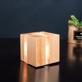 Fitting LED | Modern Wooden Cube Wall Light with Warm LED Accent Lighting