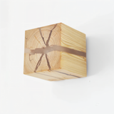 Fitting LED | Modern Wooden Cube Wall Light with Warm LED Accent Lighting