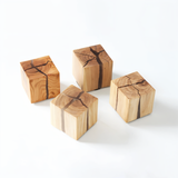 Fitting LED | Modern Wooden Cube Wall Light with Warm LED Accent Lighting