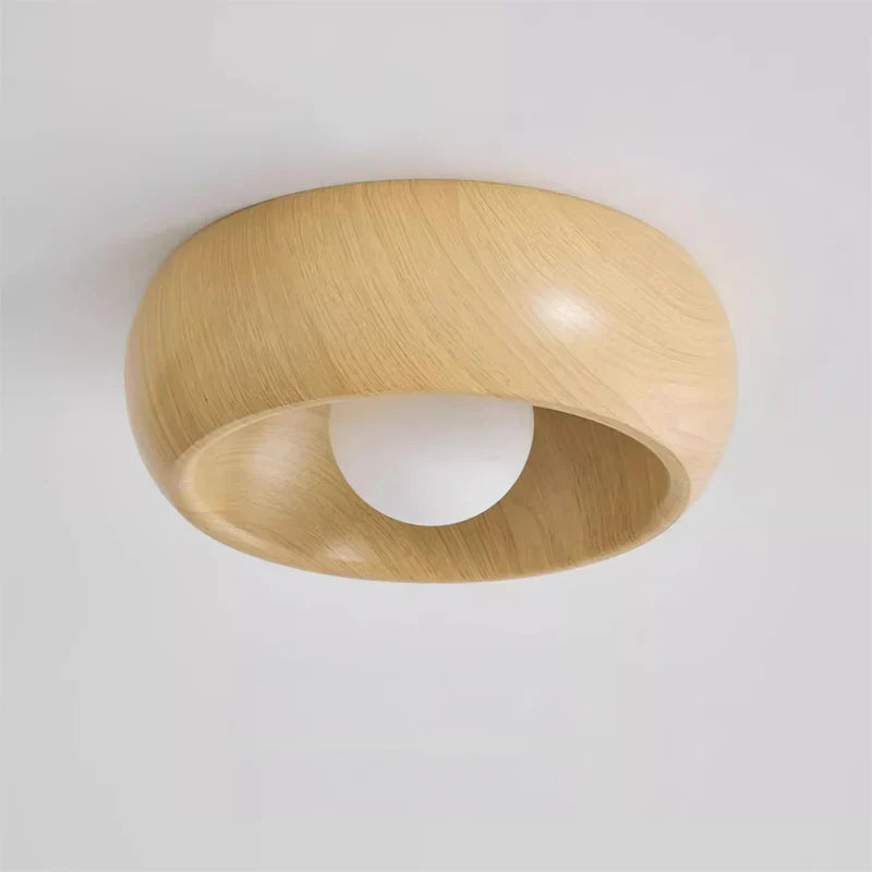 Fitting LED | Modern Wooden LED Ceiling Light Minimalist Flush Mount Lamp