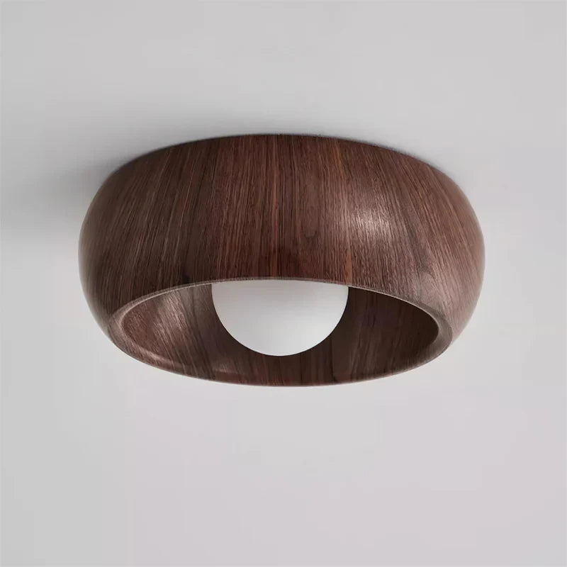 Fitting LED | Modern Wooden LED Ceiling Light Minimalist Flush Mount Lamp