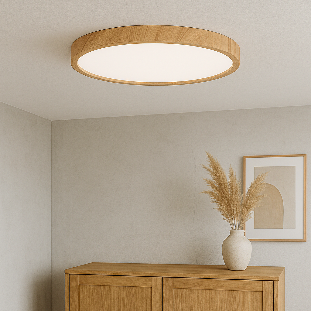 Fitting LED | Modern Wooden LED Ceiling Light Scandinavian Flush Mount Lamp