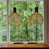 Fitting LED | Modern Wooden Slat Pendant Light for Warm Decorative Lighting