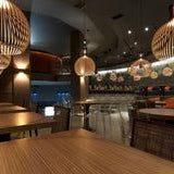 Fitting LED | Modern Wooden Slat Pendant Light for Warm Decorative Lighting
