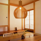 Fitting LED | Modern Wooden Slat Pendant Light for Warm Decorative Lighting