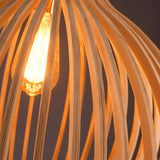 Fitting LED | Modern Wooden Slat Pendant Light for Warm Decorative Lighting