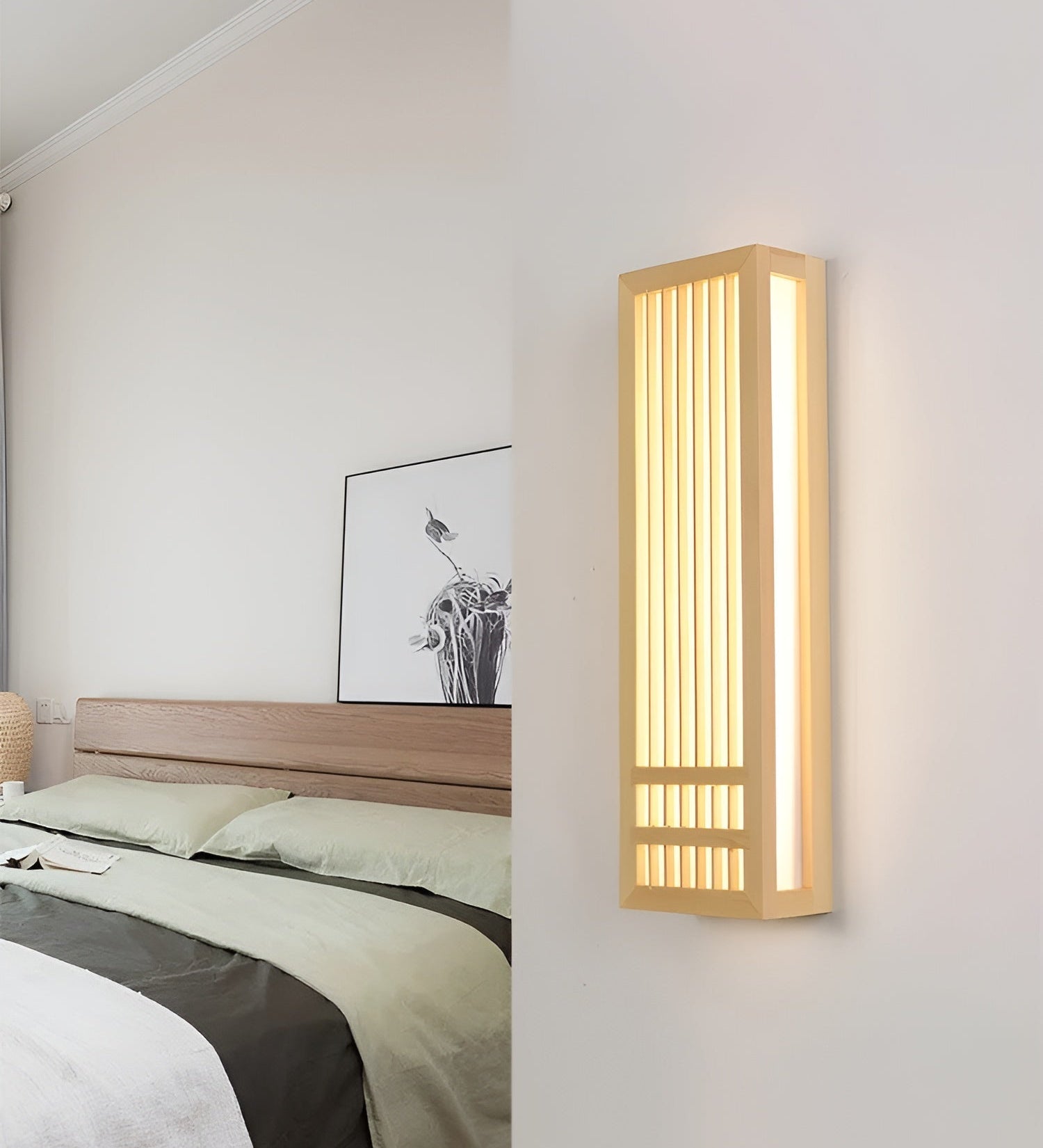 Fitting LED | Modern Wooden Wall Sconce with Soft LED Ambient Lighting