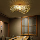 Fitting LED | Modern Woven Rattan Ceiling Light for Warm Natural Lighting