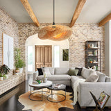 Fitting LED | Modern Woven Rattan LED Ceiling Light Boho Flush Mount Lamp
