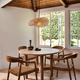 Fitting LED | Modern Woven Rattan LED Ceiling Light Boho Flush Mount Lamp