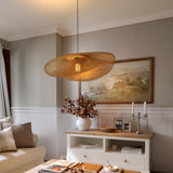 Fitting LED | Modern Woven Rattan LED Ceiling Light Boho Flush Mount Lamp