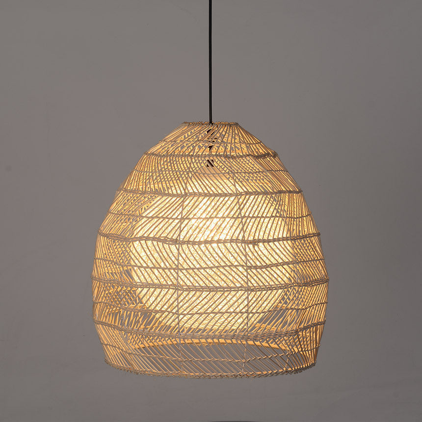 Fitting LED | Natural Rattan LED Pendant Light Woven Hanging Ceiling Lamp