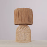 Fitting LED | Natural Rattan Table Lamp Boho Woven Bedside Light