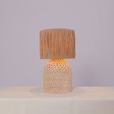 Fitting LED | Natural Rattan Table Lamp Boho Woven Bedside Light