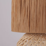 Fitting LED | Natural Rattan Table Lamp Boho Woven Bedside Light
