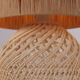 Fitting LED | Natural Rattan Table Lamp Boho Woven Bedside Light