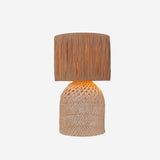 Fitting LED | Natural Rattan Table Lamp Boho Woven Bedside Light