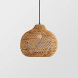 Fitting LED | Natural Woven Rattan LED Pendant Light Boho Hanging Ceiling Lamp