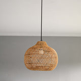 Fitting LED | Natural Woven Rattan LED Pendant Light Boho Hanging Ceiling Lamp