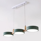 Fitting LED | Modern Multi Pendant Ceiling Light with Wooden Accent for Dining Spaces