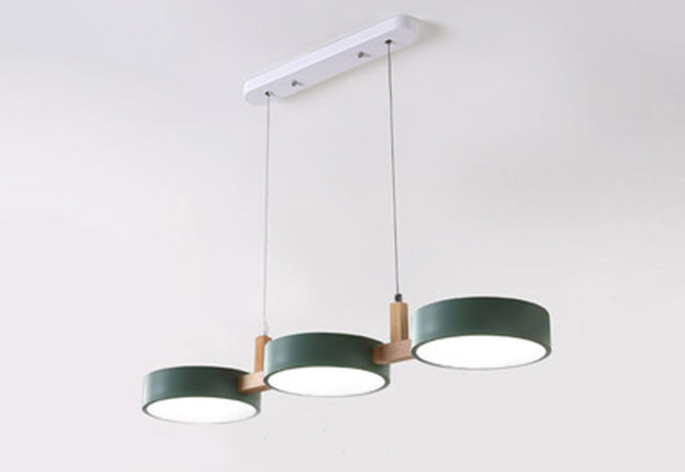 Fitting LED | Modern Multi Pendant Ceiling Light with Wooden Accent for Dining Spaces