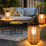 Fitting LED | Solar Rattan LED Lantern Waterproof Outdoor Garden Table Lamp