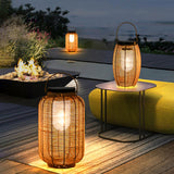 Fitting LED | Solar Rattan LED Lantern Waterproof Outdoor Garden Table Lamp