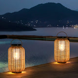 Fitting LED | Solar Rattan LED Lantern Waterproof Outdoor Garden Table Lamp