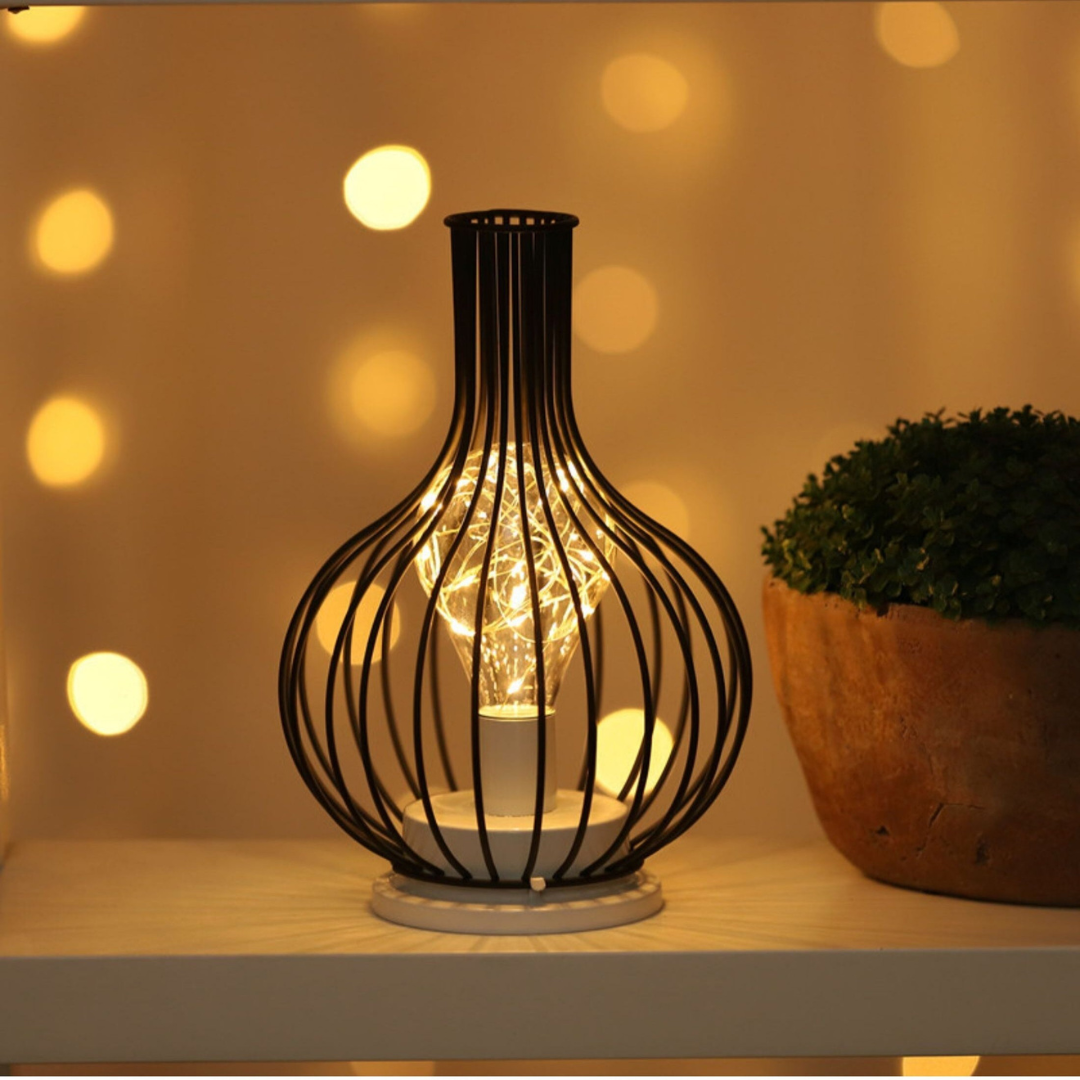 Fitting LED | Vintage Cage LED Table Lamp Decorative Ambient Desk Light