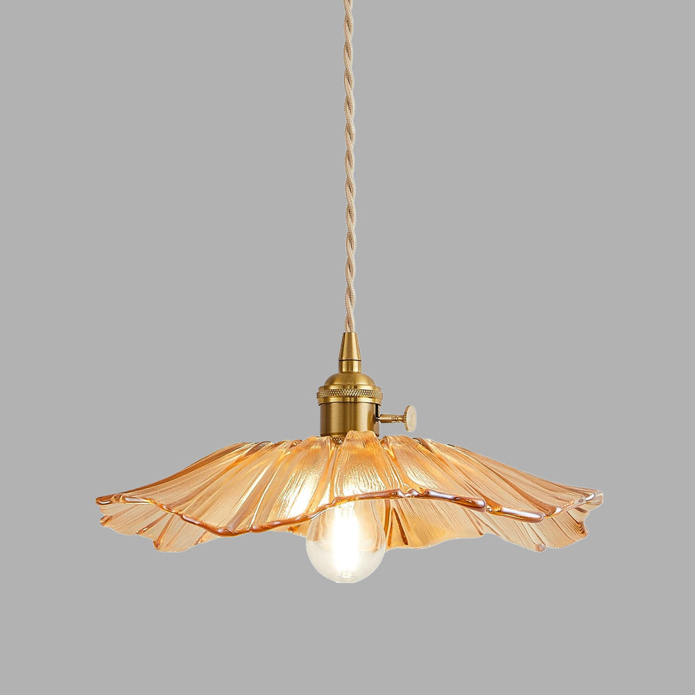 Fitting LED | Vintage Glass Flower Pendant Light for Elegant Decorative Lighting