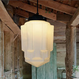 Fitting LED | Vintage Opal Glass Pendant Light for Elegant Ambient Lighting