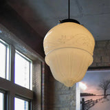 Fitting LED | Vintage Opal Glass Pendant Light for Elegant Ambient Lighting