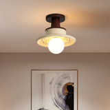 Fitting LED | Vintage Wooden LED Ceiling Light Decorative Flush Mount Lamp