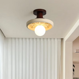 Fitting LED | Vintage Wooden LED Ceiling Light Decorative Flush Mount Lamp