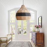 Fitting LED | Woven Rattan LED Pendant Light Boho Hanging Ceiling Lamp