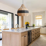 Fitting LED | Woven Rattan LED Pendant Light Boho Hanging Ceiling Lamp