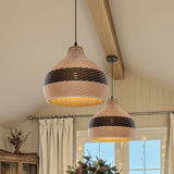 Fitting LED | Woven Rattan LED Pendant Light Boho Hanging Ceiling Lamp