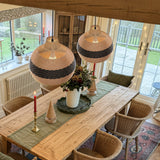 Fitting LED | Woven Rattan LED Pendant Light Boho Hanging Ceiling Lamp
